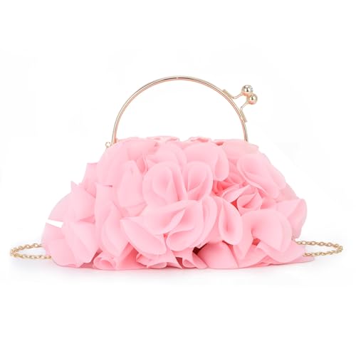 Jywmsc Damen Blumen Clutch Geldbörsen Satin Blume Abend Tasche Party Prom Handtaschen von Jywmsc