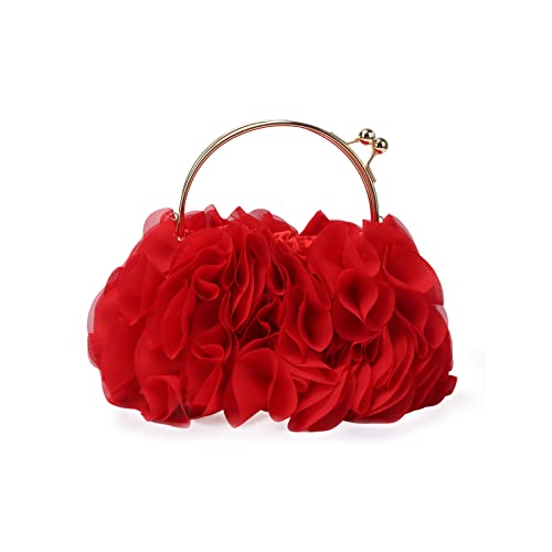 Jywmsc Damen Blumen Clutch Geldbörsen Satin Blume Abend Tasche Party Prom Handtaschen von Jywmsc