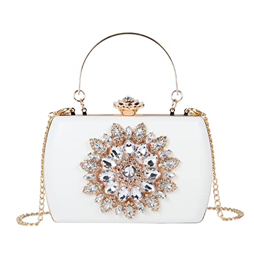 Jywmsc Damen Clutch mit Kette Party Hochzeit Handtasche für Braut Abendtasche Umhängetasche Handtasche Abschlussball von Jywmsc