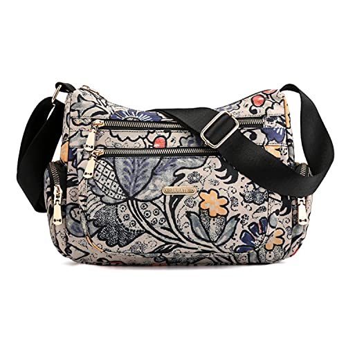 Jywmsc Damen Elephant Hobo Umhängetasche Multi Pocket Lässige Umhängetasche Leichte Crossbody-Handtaschen Seitentasche von Jywmsc