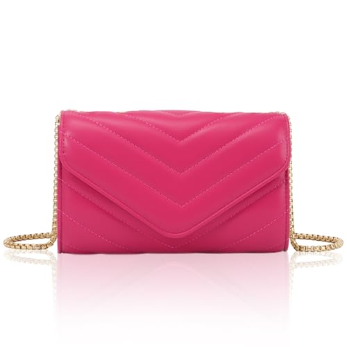 Jywmsc Damen PU Leder Handtaschen Stylische Designer-Abendtasche Clutch Geldbörsen Kleine gesteppte Crossbody-Umhängetaschen von Jywmsc