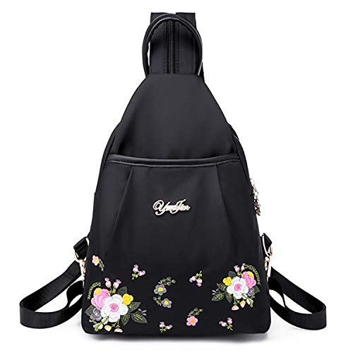 Jywmsc Damen Stilvoll Nylon Leicht Rucksack Damen Rucksackhandtaschen Schultertasche Draussen Brusttasche von Jywmsc