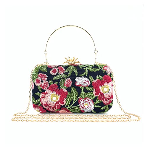 Jywmsc Frauen Stickerei Perlen Clutch Abendtaschen Vintage Geldbörsen für Formelle Party Hochzeit von Jywmsc