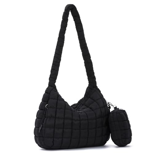 Jywmsc Große Puffersack-Tasche für Frauen Gesteppte Tragetasche Puffy Crossbody Bag mit kleinem Beutel mit Reißverschluss von Jywmsc