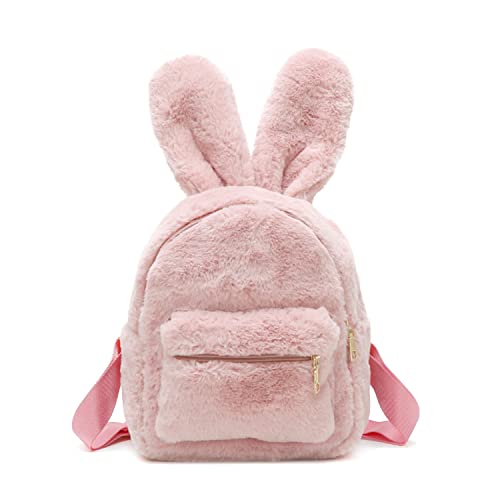 Jywmsc Niedliche Bunny-Rucksäcke für Mädchen, Damen niedlich Kaninchenohren Rucksack Flauschige Umhängetasche Schultasche Satchel von Jywmsc