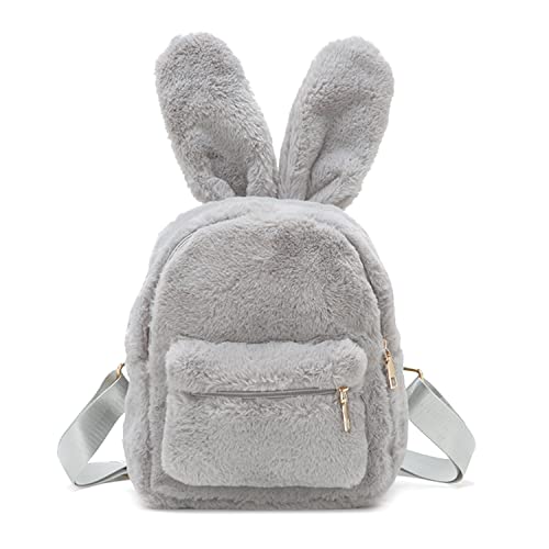 Jywmsc Niedliche Bunny-Rucksäcke für Mädchen, Damen niedlich Kaninchenohren Rucksack Flauschige Umhängetasche Schultasche Satchel von Jywmsc