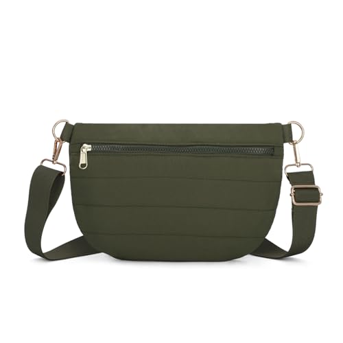 Jywmsc Puffer Crossbody Taschen für Frauen Kleine Puffy Sling Geldbörse Gesteppte Schulter Handtasche Fanny Pack Gürteltasche von Jywmsc