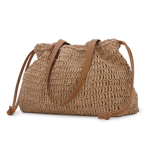 Jywmsc Sommer Strandtasche Stroh Urlaub Handtasche Tote Geflochtene Umhängetasche Stroh Clutch Handtasche für Frauen von Jywmsc