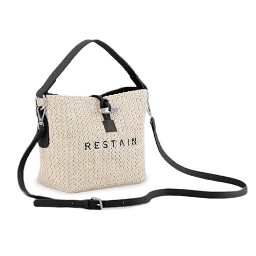 Jywmsc Stroh Umhängetasche für Damen, Sommer Stroh Geldbörsen und Handtaschen Eimer-Schulter-Clutch-Tasche für Urlaub von Jywmsc