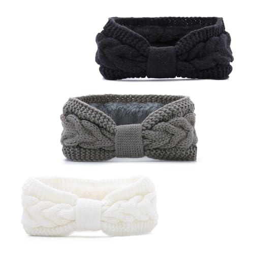 ABCDipper Winter-Stirnbänder für Damen Dick Gestricktes Stirnband Häkel-Ohrenschützer Winter-Accessoires 3er-Pack ABCDipper Winter-Stirnbänder für Damen Dick Gestricktes Stirnband Häkel-Ohrenschützer Winter-Accessoires 3er-Pack von ABCDipper