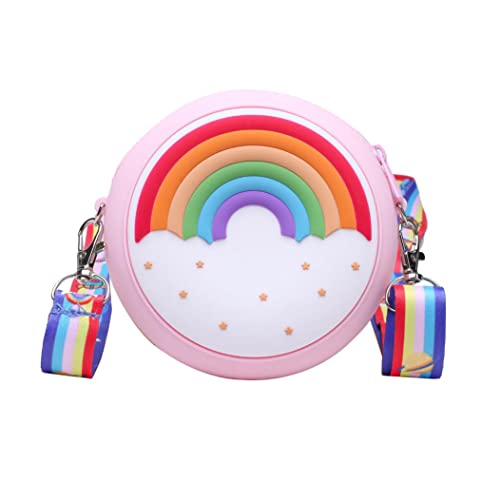 Jzhen Mädchen Umhängetasche Kinder Handtasche Klein Schultertasche Silikon Regenbogen Kindertasche für Kinder Mädchen 3-12 Jahre Jzhen Mädchen Umhängetasche Kinder Handtasche Klein Schultertasche Silikon Regenbogen Kindertasche für Kinder Mädchen 3-12 Jahre von Jzhen
