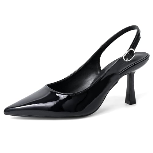 Jztacn Damen Slingback Spitz Geschlossene Zehen Kitten Heels Pumps Schuhe, Schwarz, 40 EU Jztacn Damen Slingback Spitz Geschlossene Zehen Kitten Heels Pumps Schuhe, Schwarz, 40 EU von Jztacn