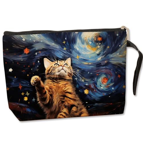 Jztco Katzen-Reisetasche für Frauen, Katze, Mutter, Mädchen, Tante, Schwester, Beutel für Organisation, tragbar, wasserdicht, Kulturbeutel, Weihnachten, Geburtstag, Geschenk, Katzenliebhaber, von Jztco