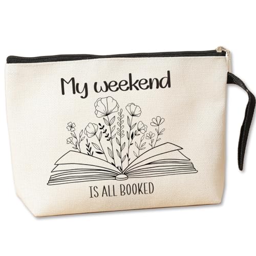 Jztco Vintage Book Travel Pouch for Women Girls Librarian Portable Toiletry Bag Christmas Birthday Gifts Makeup Bag Book Lovers Gifts Book Themed Gifts Bookish Gifts Bookish Gifts, Mehrfarbig 705 von Jztco