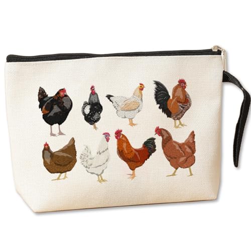 Kosmetiktasche mit Huhn-Motiv, Westernsachen, Lehrer, Wertschätzungsgeschenke, Cowgirl-Geschenke, Make-up-Tasche, Hai-Thema, Lehrer, Ruhestand, Reisetasche, für Frauen, Freunde, Baseball, Mutter, von Jztco