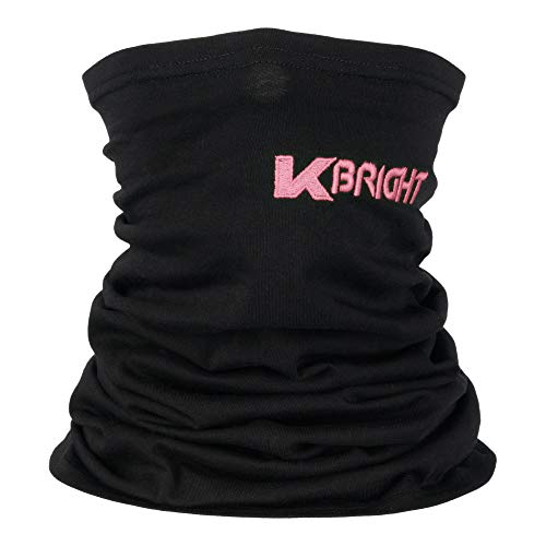 K-BRIGHT Funktionstuch Unisex Bio Baumwolle Herren Damen Multifunktionstuch Herren Schlauchschal Sleeve Scarf Maske Halstuch Bandana (Schwarz/Pink) von K-BRIGHT