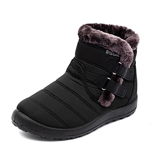 K DUORO Damen Winterstiefel Wasserdicht Warm Gefüttert Schneestiefel Winterschuhe (Schwarz, numeric_39) von K DUORO