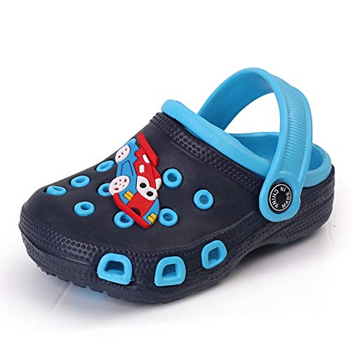 K DUORO Kinder Leicht Clogs Jungen Mädchen rutschfeste Sandalen Flach Hausschuhe Gummi Gartenclogs Sommer (Dunkelblau, Numeric_25) von K DUORO