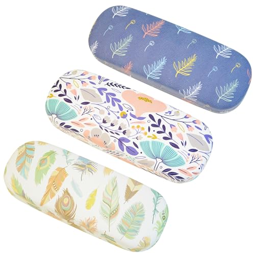 K KAREZOG 3 Stücke Brillenetui,Brillenetui Hardcase Damen Glasses Case,Brillenbox aus PU-Leder, Brillen Etui Damen Frauen Mädchen Kinder,Sonnenbrillen Etui von K KAREZOG