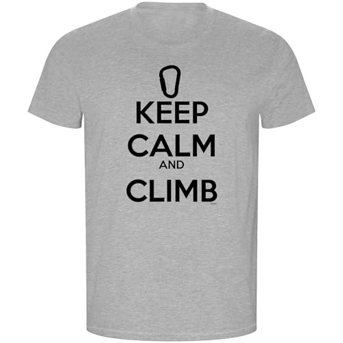 K KRUSKIS - T Shirt ECO Klettern Keep Calm and Climb Kurzarm Mann - M, Graue Kraft von K KRUSKIS