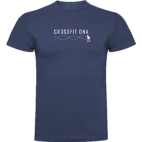 K KRUSKIS - T Shirt Fitnessstudio Crossfit DNA Zurzarm Mann - L, Blauer Denim von K KRUSKIS