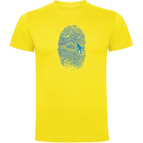 T-Shirt Fitnessstudio Crossfit Fingerprint Kurze Ärmel Mann Gelb XL von K KRUSKIS