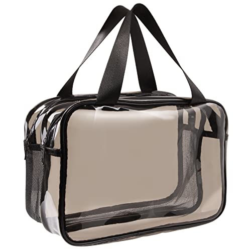 Kulturbeutel, tragbare Reise-Make-up-Tasche, PVC, wasserdicht, große Kapazität, Kulturbeutel, transparente Kosmetiktasche für Frauen und Mädchen, braun, Tragbar von K Keiby Citom