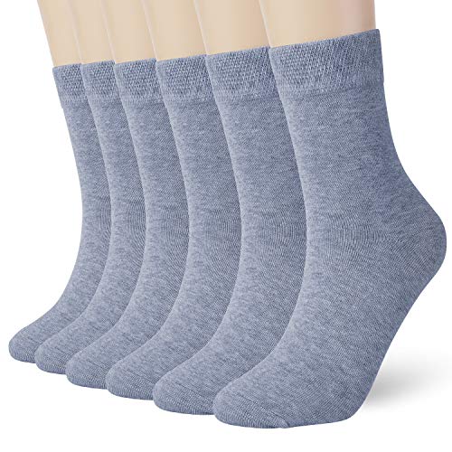 K-LORRA Damen Socken aus Baumwolle, dünn, hohe Knöchel, Schwarz, 6 Stück, denim-blau, Medium von K-LORRA