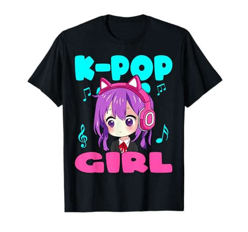 Anime und K-Pop K-POP GIRL Music Chibi Kawaii Manga T-Shirt von K-POP and Anime Merch Kawaii Otaku for Teen