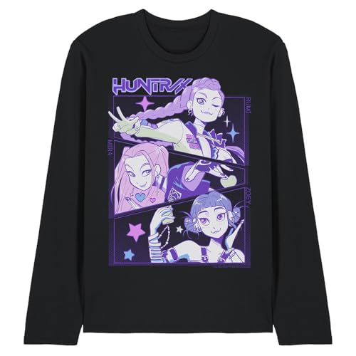 K-Pop Demon Hunters - Anime Huntrix Huntr/X Unisex Long Sleeve T Shirt, Black, Small von K-Pop Demon Hunters