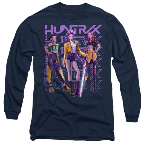 K-Pop Demon Hunters - Huntrix Huntr/X Golden Trio Pose Unisex Long Sleeve T Shirt, Navy, Small von K-Pop Demon Hunters