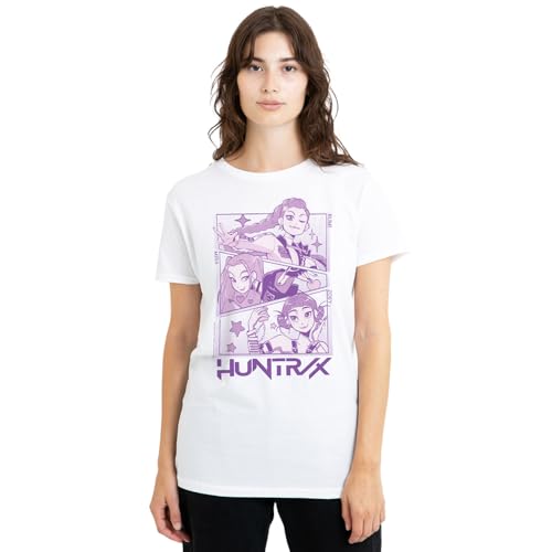 K-Pop Demon Hunters - Huntrix Huntr/X Manga Panels Trio Ladies T Shirt, White, Large von K-Pop Demon Hunters