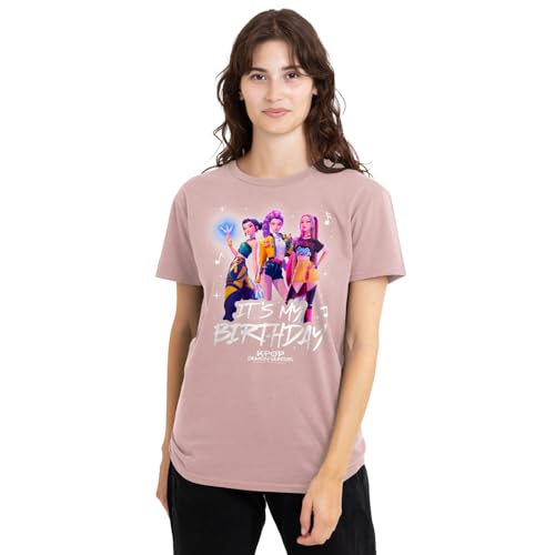 K-Pop Demon Hunters Huntrix It's My Birthday Group Ladies T Shirt, Pink, Small von K-Pop Demon Hunters