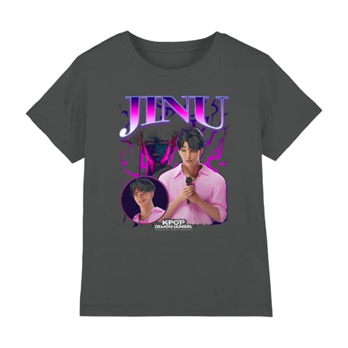 K-Pop Demon Hunters Jinu Bootleg Kids T Shirt, Charcoal, 3-4 von K-Pop Demon Hunters