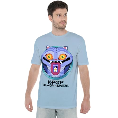 K-Pop Demon Hunters Unisex Cartoon Derpy Save The Date T-Shirt, Sky Blue, M von K-Pop Demon Hunters