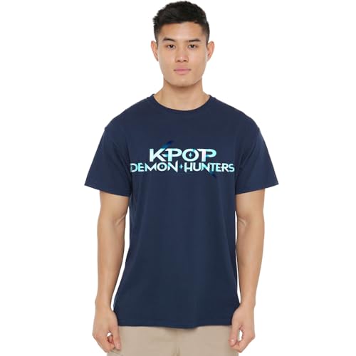 K-Pop Demon Hunters Unisex Full Colour Logo, Navy T-Shirt, 5XL von K-Pop Demon Hunters