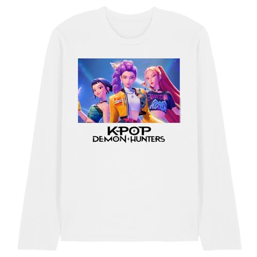 K-Pop Demon Hunters Unisex Heroic Huntrix Huntr/X Long Sleeve, White T-Shirt, XXL von K-Pop Demon Hunters