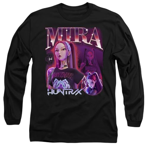 K-Pop Demon Hunters Unisex Huntrix Huntr/X Mira Bootleg Long Sleeve T-Shirt, Black, L von K-Pop Demon Hunters