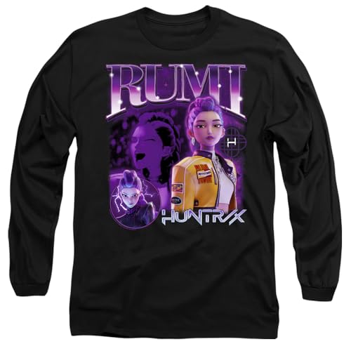 K-Pop Demon Hunters Unisex Huntrix Huntr/X Rumi Bootleg Long Sleeve T-Shirt, Black, L von K-Pop Demon Hunters