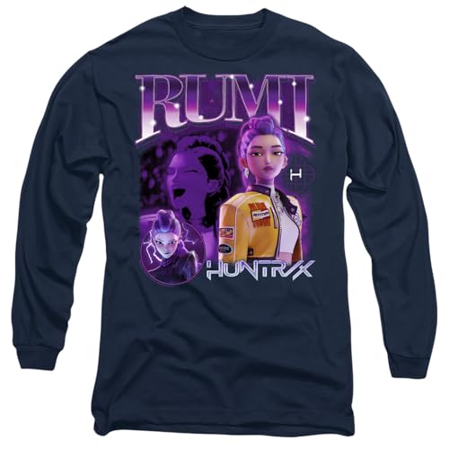 K-Pop Demon Hunters Unisex Huntrix Huntr/X Rumi Bootleg Long Sleeve T-Shirt, Navy, XXL von K-Pop Demon Hunters