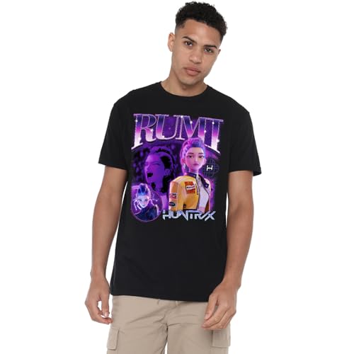 K-Pop Demon Hunters Unisex Huntrix Huntr/X Rumi Bootleg T-Shirt, Black, M von K-Pop Demon Hunters