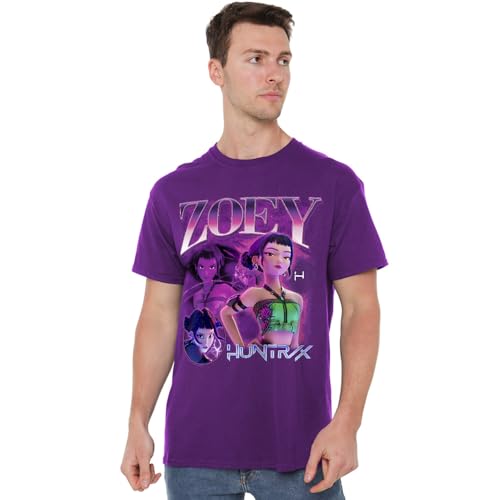 K-Pop Demon Hunters Unisex Huntrix Huntr/X Zoey Bootleg T-Shirt, Purple, XXL von K-Pop Demon Hunters