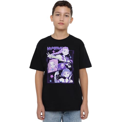 K-Pop Demon Hunters Unisex Kids Anime Huntrix Huntr/X, Black T-Shirt, 5-6 Jahre von K-Pop Demon Hunters