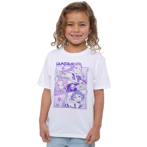 K-Pop Demon Hunters Unisex Kids Anime Huntrix Huntr/X, Black T-Shirt, White, 12-13 Jahre von K-Pop Demon Hunters