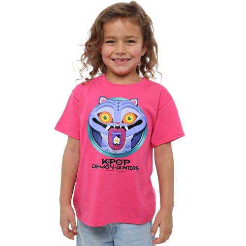 K-Pop Demon Hunters Unisex Kids Cartoon Derpy Save The Date T-Shirt, Fuchsia, für 7-bis 8-Jährige von K-Pop Demon Hunters