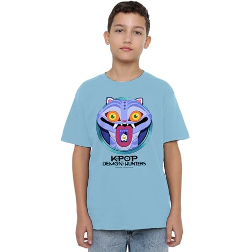 K-Pop Demon Hunters Unisex Kids Cartoon Derpy Save The Date T-Shirt, Sky Blue, 3-4 Jahre von K-Pop Demon Hunters