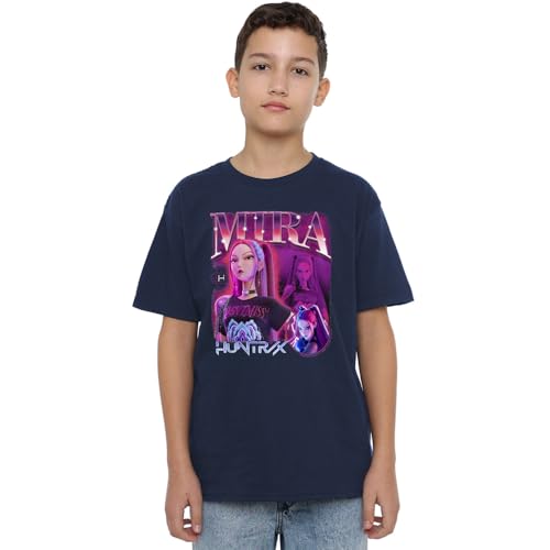 K-Pop Demon Hunters Unisex Kids Huntrix Huntr/X Mira Bootleg T-Shirt, Navy, 9-11 Jahre von K-Pop Demon Hunters