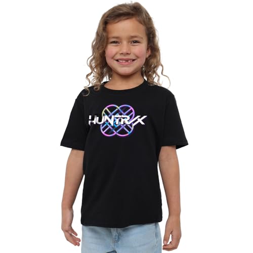 K-Pop Demon Hunters Unisex Kids Huntrix Huntr/X Pastel Logo, Black T-Shirt, 5-6 Jahre von K-Pop Demon Hunters