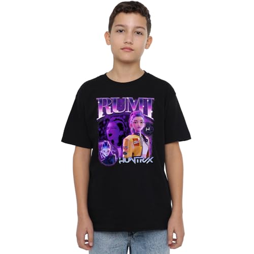 K-Pop Demon Hunters Unisex Kids Huntrix Huntr/X Rumi Bootleg T-Shirt, Black, 12-13 Jahre von K-Pop Demon Hunters