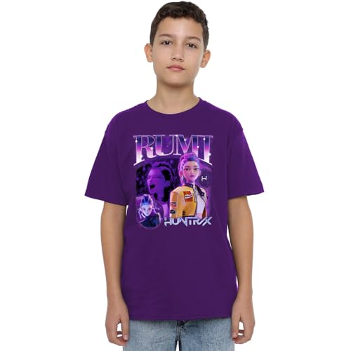 K-Pop Demon Hunters Unisex Kids Huntrix Huntr/X Rumi Bootleg T-Shirt, Purple, 5-6 Jahre von K-Pop Demon Hunters